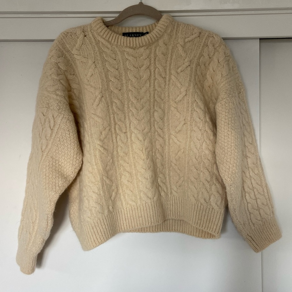 Vintage Cream Wool Fisherman Sweater